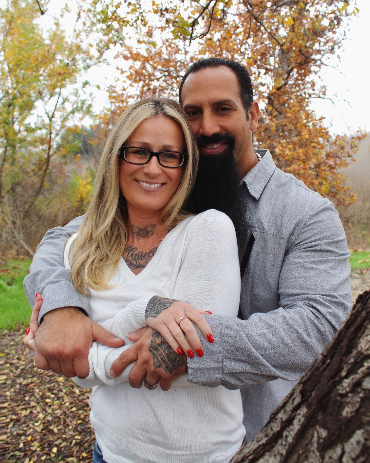 Couples portrait in fall foliage
